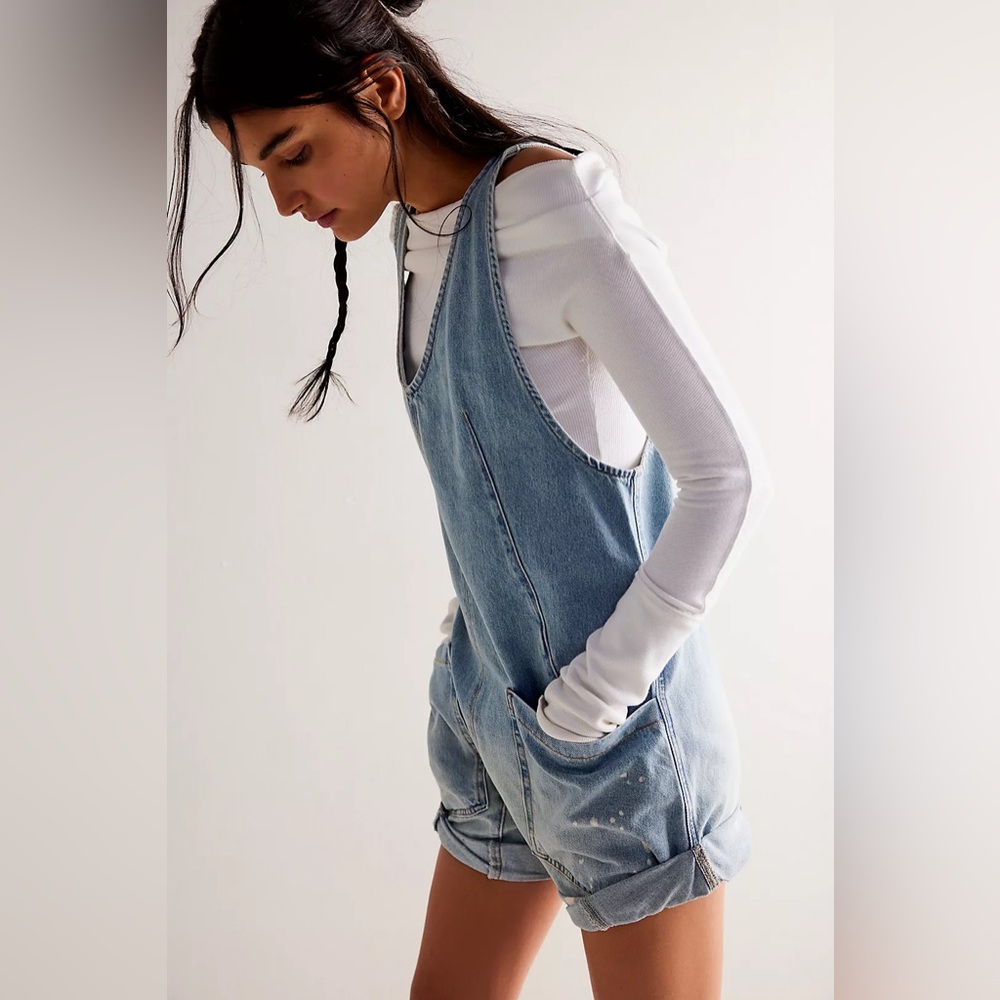 NWOT WeThe Free High Roller Shortall In Bright Eyes Sold Out On Free People - Picture 2 of 15
